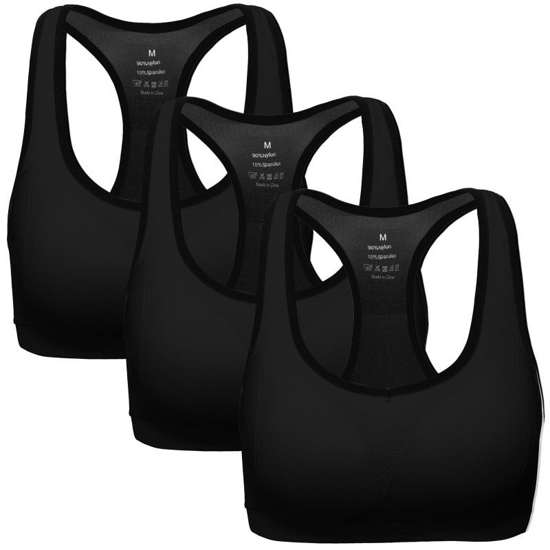 Mirity Women Racerback Sports Bras - High Impact Workout Gym Activewear Bra,Black*3,2XL Fit 38DD 40DD 42C 42D 42DD - Image 1